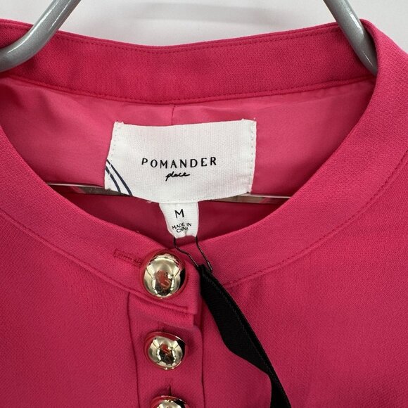 Pomander Place by Tuckernuck Cerise Pink Samantha Mini Dress sz M Long Sleeve - Picture 3 of 8